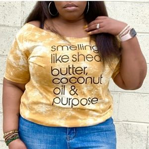 NWOT: Tie-dyed off the shoulders t-shirt